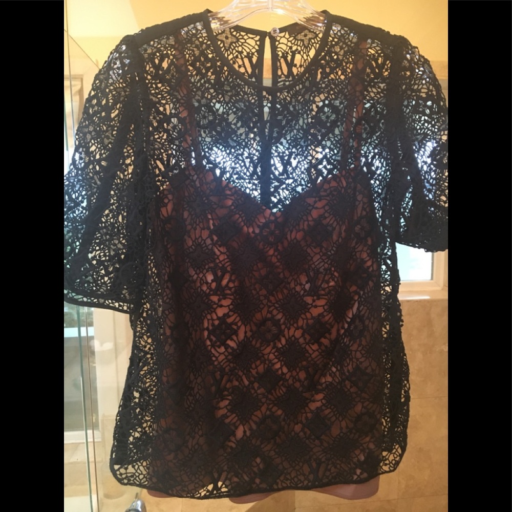 Louis Vuitton lace tops with silk liner